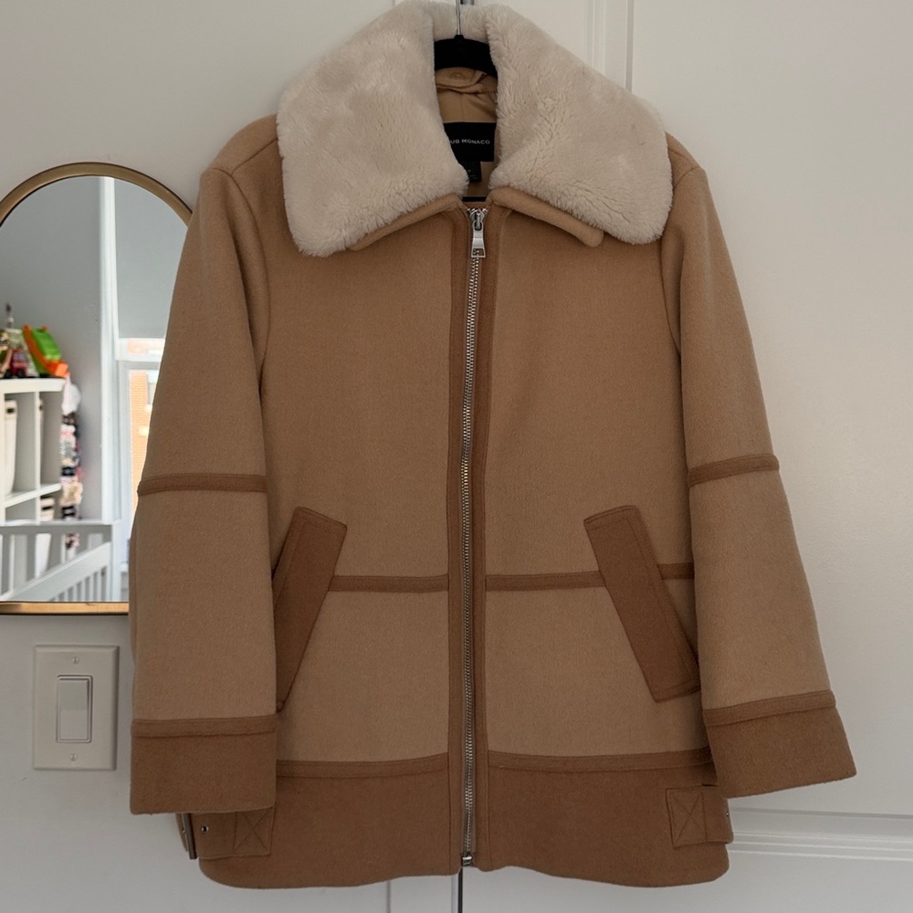 Club Monaco Mixed Media Moto Jacket